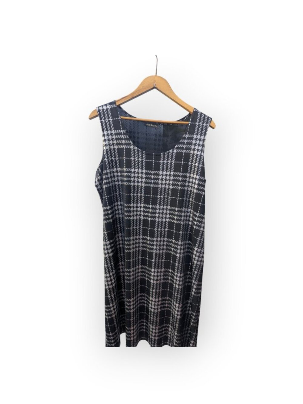 Jessica XL Black & Silver Lightweight Vintage Dress